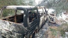 Контрабандисти, втікаючи від охоронців кордону, спалили мікроавтобус з сигаретами Контрабандисти, втікаючи від охоронців кордону, спалили мікроавтобус з сигаретами